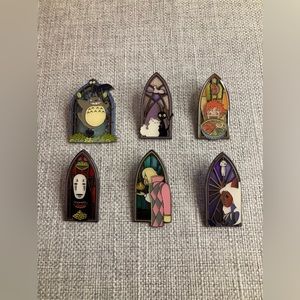 Ghibli Stain Glass Character Portrait Blind Box COMPLETE SET OF 6 pins